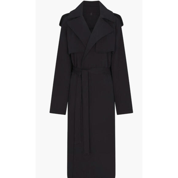NEW, SKIMS Fleece Trench Coat in Onxy Black Size 3X #C4695 - Picture 8 of 14